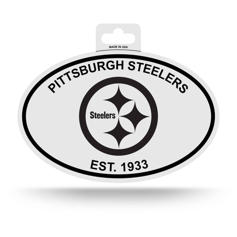 Pittsburgh Steelers Black & White Oval Sticker