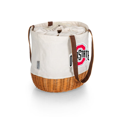 Ohio State Buckeyes - Coronado Canvas and Willow Basket Tote  Picnic Time Family of Brands   