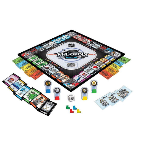 NHL Opoly Junior - Kids Hockey Game | Reusable Logo Stickers & Penalty Box Challenge