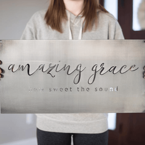 Amazing Grace Wall Decor - Unique Steel Wall Art | Rust Resistant Sign Wall Decor - YinzerShop