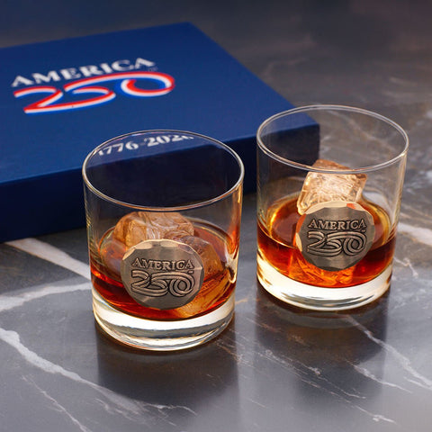 America250 2-Piece Rocks Glass Commemorative Gift Set (Bronze) - YinzerShop
