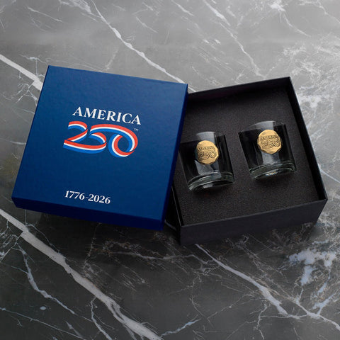 America250 2-Piece Rocks Glass Commemorative Gift Set (Bronze) - YinzerShop