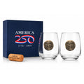 America250 2-Piece Wine Glass Commemorative Gift Set (Bronze) - YinzerShop