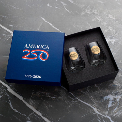 America250 2-Piece Wine Glass Commemorative Gift Set (Bronze) - YinzerShop