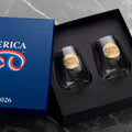 America250 2-Piece Wine Glass Commemorative Gift Set (Bronze) - YinzerShop