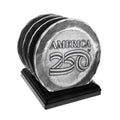 America250 4-Piece Commemorative Coaster Set with Caddy (Aluminum) - YinzerShop