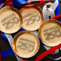 America250 4-Piece Commemorative Coaster Set with Caddy (Bronze) - YinzerShop