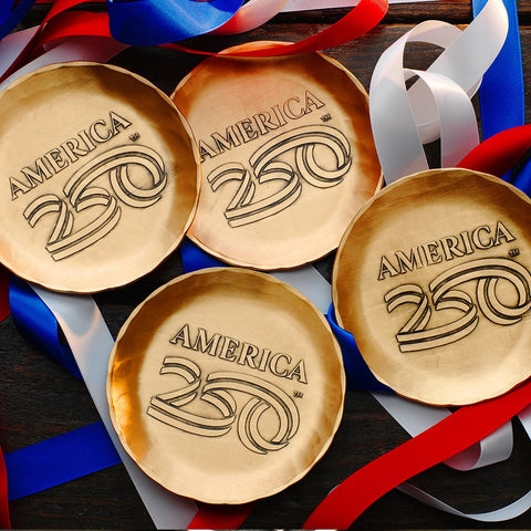 America250 4-Piece Commemorative Coaster Set with Caddy (Bronze) - YinzerShop