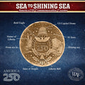 America250 Sea to Shining Sea 4-piece Coaster Set (Bronze) - YinzerShop