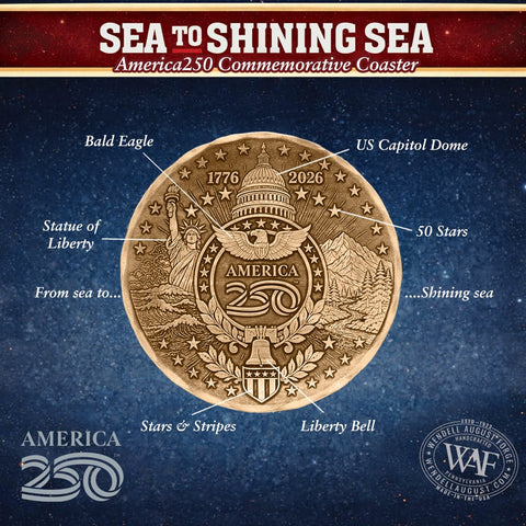 America250 Sea to Shining Sea 4-piece Coaster Set (Bronze) - YinzerShop