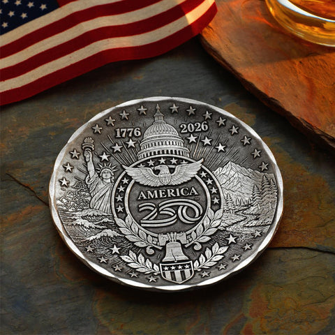 America250 Sea to Shining Sea Commemorative Coaster (Aluminum) - YinzerShop