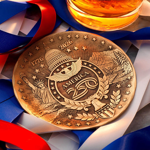 America250 Sea to Shining Sea Commemorative Coaster (Bronze) - YinzerShop