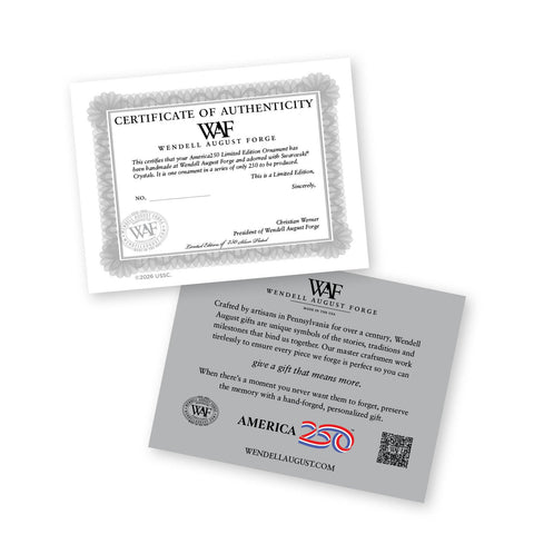 America250 Sea to Shining Sea Commemorative Ornament (Aluminum and Crystals) - YinzerShop