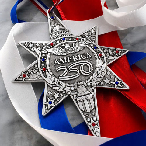 America250 Sea to Shining Sea Commemorative Ornament (Aluminum and Crystals) - YinzerShop