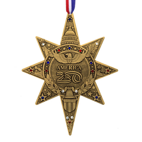 America250 Sea to Shining Sea Commemorative Ornament (Bronze and Crystals) - YinzerShop