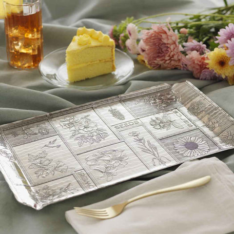 American Botanical Hostess Tray - Floral Luncheon Tray by Wendell August Forge - YinzerShop