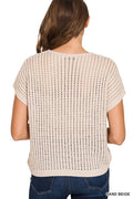 American Flag Knit Top - Zenana Viscose Openwork Sweater, Lightweight & Breathable Sweater - YinzerShop