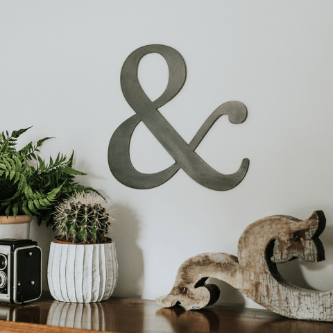 Ampersand Wall Decor - Unique Metal Sign With Patina Finish Decor | Steel Wall Art Wall Decor - YinzerShop