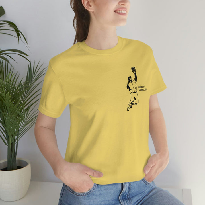 Andrew McCutchen Legend T-Shirt - Back-Printed Graphic Tee T-Shirt Printify Yellow S 
