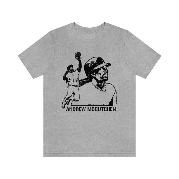 Andrew Mccutchen Legend T-Shirt Short Sleeve Tee T-Shirt Printify Athletic Heather S 