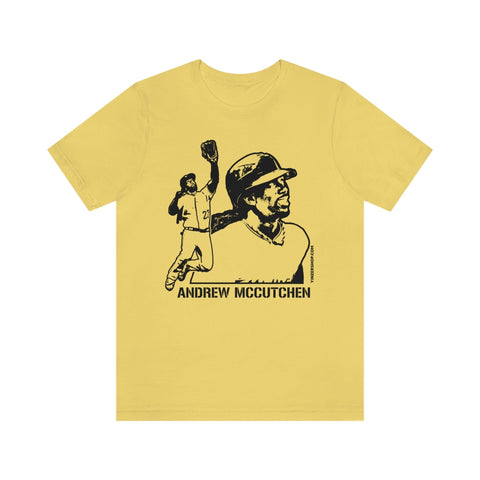 Andrew Mccutchen Legend T-Shirt Short Sleeve Tee T-Shirt Printify Yellow S 