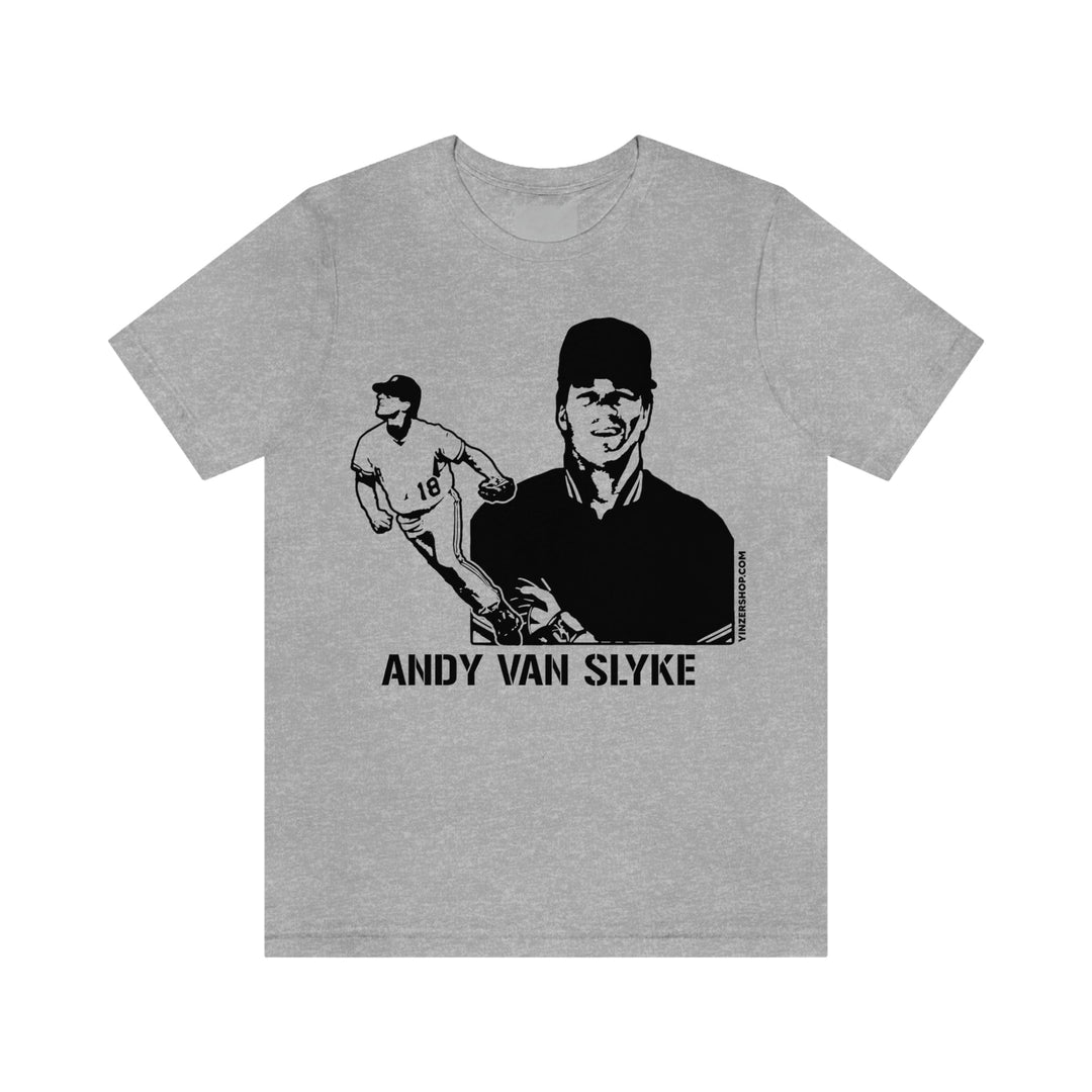 Andy Van Slyke Legend T-Shirt Short Sleeve Tee T-Shirt Printify Athletic Heather S 
