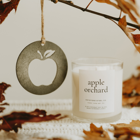 Apple Orchard Candle + Apple Ornament Set