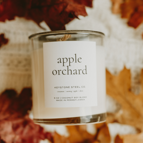 Apple Orchard Candle + Apple Ornament Set