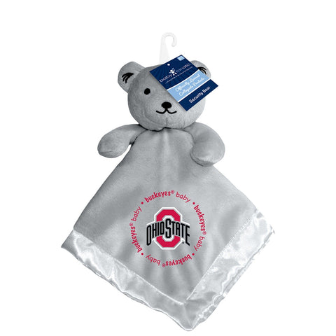 Ohio State Buckeyes Bear - Plush Security Toy with Embroidered Team Logo Gray Blanket