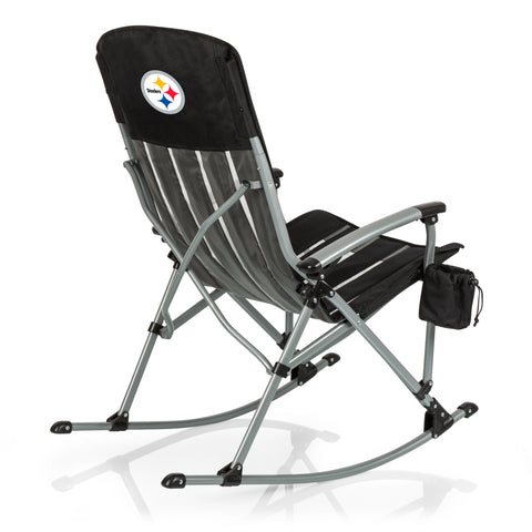 Pittsburgh Steelers - Outdoor Rocking Camp Chair Chair Picnic Time Family of Brands Black  