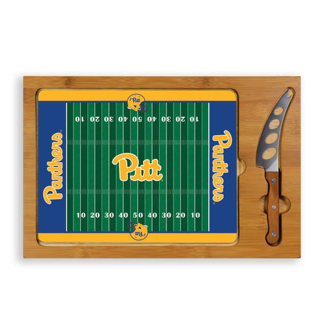 Pittsburgh Panthers Football Field - Icon Glass Top Cutting Board & Knife Set  Picnic Time Family of Brands   