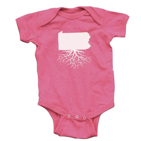 Baby Onesie Pennsylvania Lil' Roots | Soft Cotton Baby Clothes With Snaps Baby One-Piece - YinzerShop