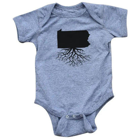 Baby Onesie Pennsylvania Lil' Roots | Soft Cotton Baby Clothes With Snaps Baby One-Piece - YinzerShop