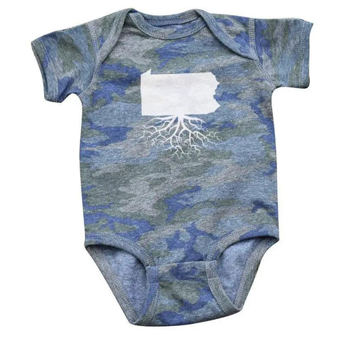 Baby Onesie Pennsylvania Lil' Roots | Soft Cotton Baby Clothes With Snaps Baby One-Piece - YinzerShop