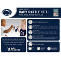 Baby Rattles 2-Pack | Penn State Nittany Lions Wooden Baby Toys for Motor Skill Development Baby Toys - YinzerShop
