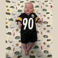 Baby Swaddle Blanket - Pittsburgh Muslin Swaddling Wrap & Convertible Burp Cloth Bib Set Swaddle Blanket - YinzerShop