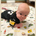 Baby Swaddle Blanket - Pittsburgh Muslin Swaddling Wrap & Convertible Burp Cloth Bib Set Swaddle Blanket - YinzerShop