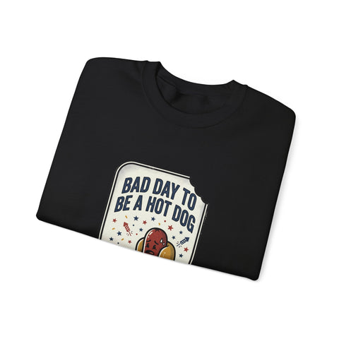 Bad Day to Be a Hot Dog Sweatshirt | 4th of July Hot Dog Humor, Retro Americana Sweatshirt - YinzerShop