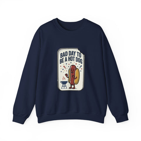 Bad Day to Be a Hot Dog Sweatshirt | 4th of July Hot Dog Humor, Retro Americana Sweatshirt - YinzerShop