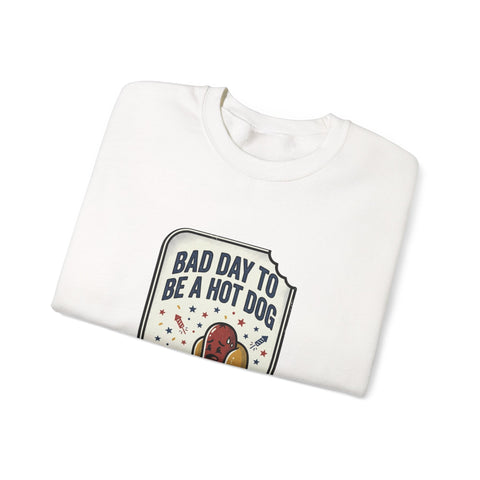 Bad Day to Be a Hot Dog Sweatshirt | 4th of July Hot Dog Humor, Retro Americana Sweatshirt - YinzerShop