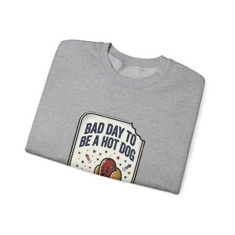 Bad Day to Be a Hot Dog Sweatshirt | 4th of July Hot Dog Humor, Retro Americana Sweatshirt - YinzerShop