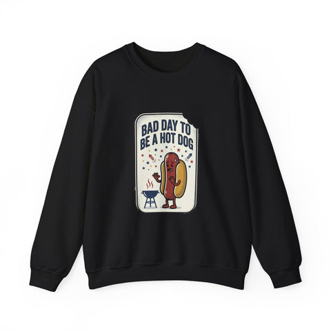 Bad Day to Be a Hot Dog Sweatshirt | 4th of July Hot Dog Humor, Retro Americana Sweatshirt - YinzerShop