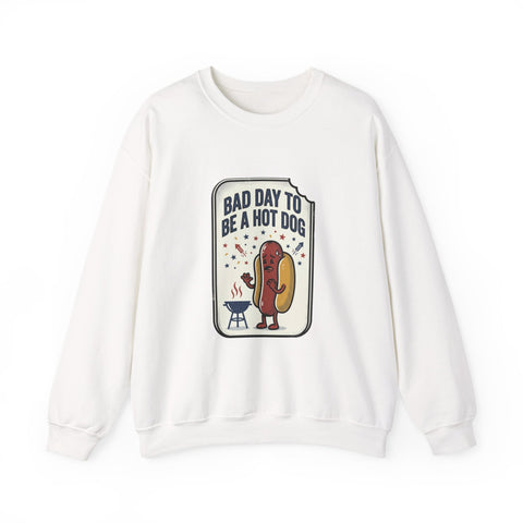 Bad Day to Be a Hot Dog Sweatshirt | 4th of July Hot Dog Humor, Retro Americana Sweatshirt - YinzerShop