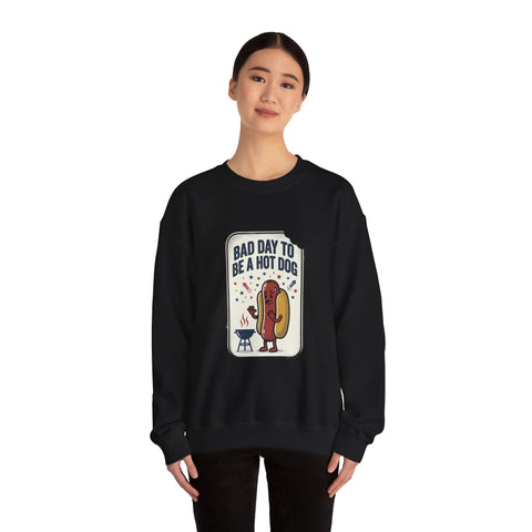 Bad Day to Be a Hot Dog Sweatshirt | 4th of July Hot Dog Humor, Retro Americana Sweatshirt - YinzerShop