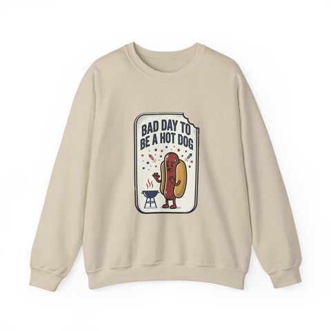 Bad Day to Be a Hot Dog Sweatshirt | 4th of July Hot Dog Humor, Retro Americana Sweatshirt - YinzerShop