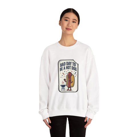 Bad Day to Be a Hot Dog Sweatshirt | 4th of July Hot Dog Humor, Retro Americana Sweatshirt - YinzerShop