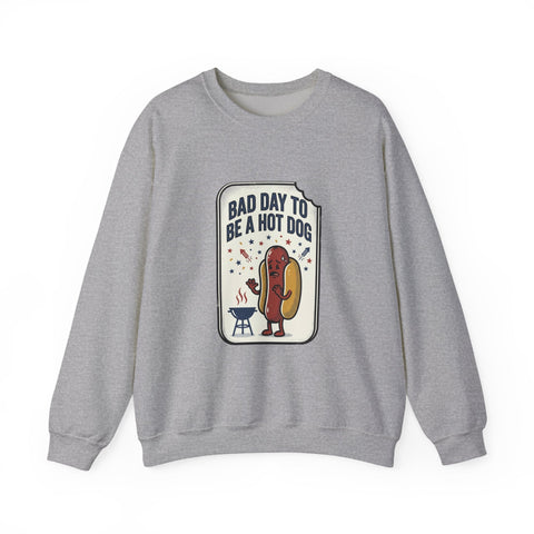 Bad Day to Be a Hot Dog Sweatshirt | 4th of July Hot Dog Humor, Retro Americana Sweatshirt - YinzerShop
