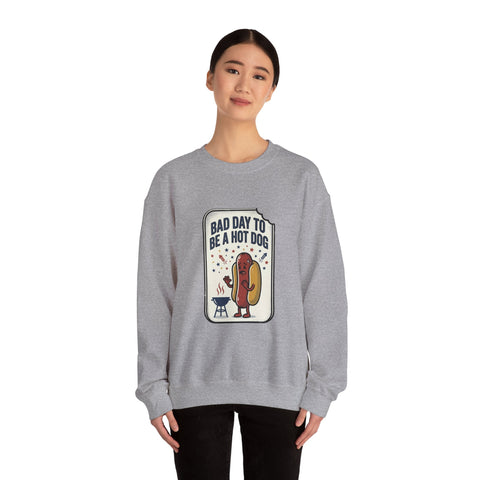 Bad Day to Be a Hot Dog Sweatshirt | 4th of July Hot Dog Humor, Retro Americana Sweatshirt - YinzerShop