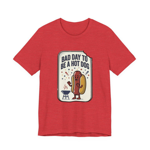 Bad Day to Be a Hot Dog T-Shirt | Fourth of July hot dog humor, Americana BBQ tee T-Shirt - YinzerShop