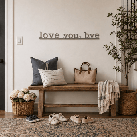 Bar Wall Decor - 'Love You, Bye' Steel Sign | Magnetic Recycled Metal Art Wall Decor - YinzerShop